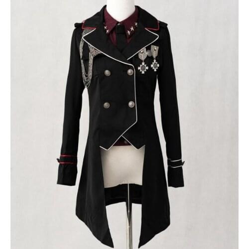 Gothic Military uniform Black Jacket Vintage