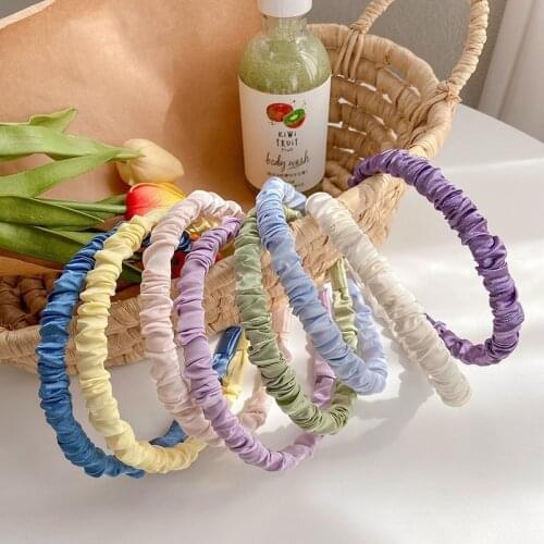 Ms. Child satin fold hair girl band cream joker headdress INS head hoop bang broken hair hairpin hair accessories