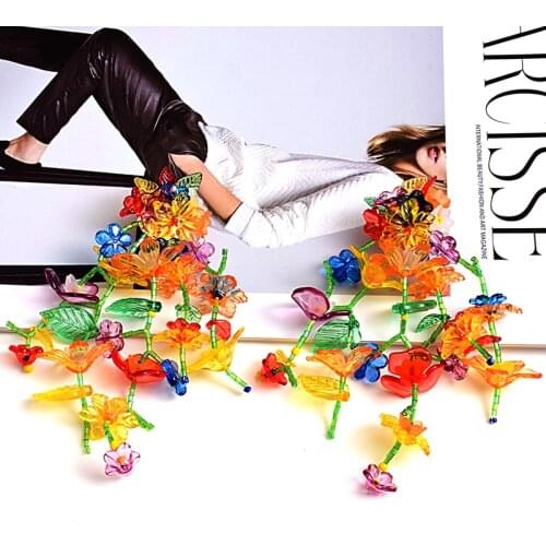 New Colorful Resin Ethnic Style Earrings Statement Big Earring Bohemian Jewelry Accessories For Women Gilrs Pendientes