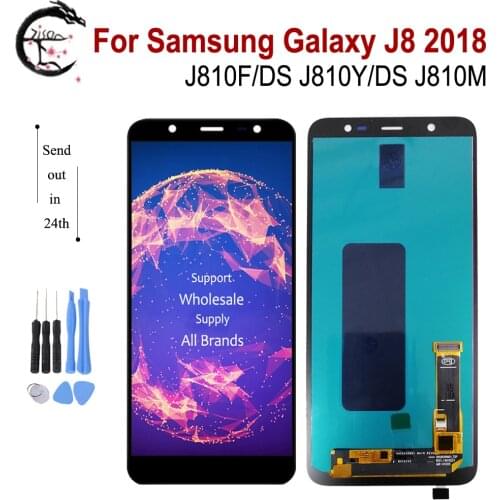 AMOLED J810 LCD For SAMSUNG Galaxy J8 2018 Display J810F/DS J810Y J810M LCD Screen Touch Digitizer Assembly Replacement Tested