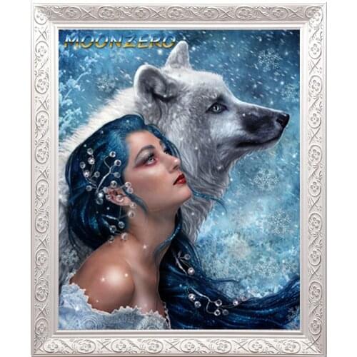 Winter Beauty and Wolf Diamonds Painting Cross Stitch sets Full Square Resin Drill Embroidery kits Wall Sticker Handicraft Hobby