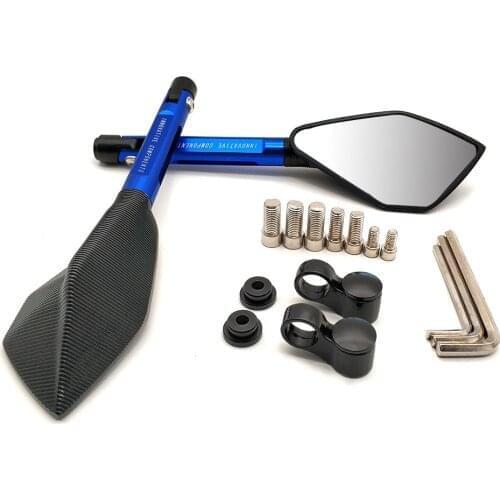 1 pair Universal 8mm 10mm CNC Aluminum Motorcycle Rearview Mirrors For Kawasaki ZX9R ZXR400 ZZR600 Z1000 ZX10R ZX12R