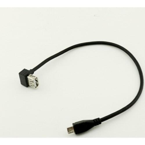 10pcs USB 2.0 A Female Angled to Micro USB 5 Pin Male Adapter Cable For Phone Samsung 30cm