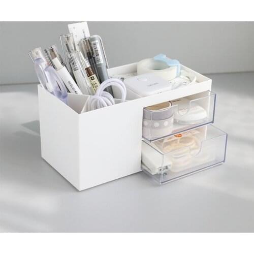 2021 Multifunctional Pen Holder Organizer Creative Fashion Cute Student Desktop Stationery Storage Box Office Drawer Pen Case