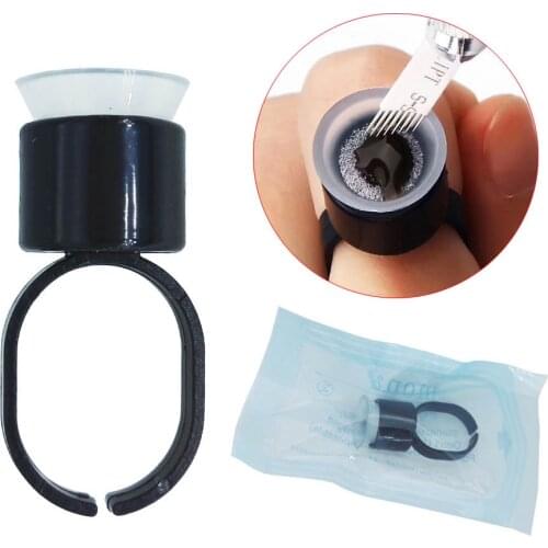 50pcs Microblading Pigment Glue Ink Rings Sponge Cups Cpas Permanent Makeup Tattoo Medium Holder