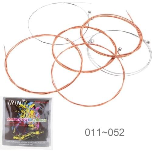 6pcs/lot Hot Acoustic Flok Guitar String 011-052 Inch Steel Core Phosphor Bronze Color Alloy with Nickel-Plated Ball-End