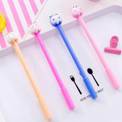 8 Pcs Creative Gel Pens Cute Little Fat Mouse Cartoon Gel Pen Ball Pen Black ink pen Student Office School Supplies Wholesale