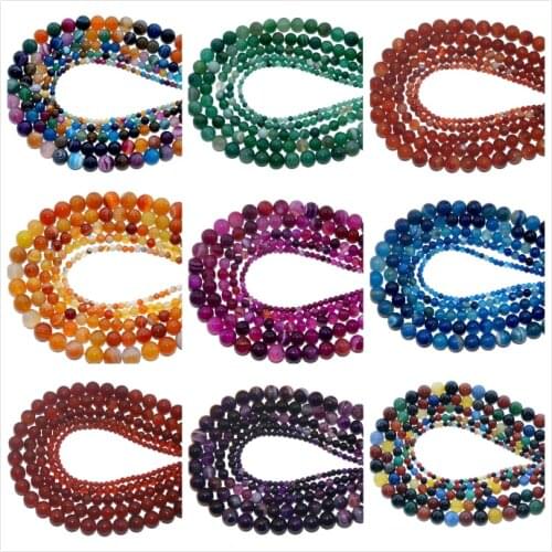 4 6 8 10 MM Mixed Natural Stone Agates Turquoises Loose Stone Beads Loose Stone Beads For DIY Making Bracelet Necklace Jewelry