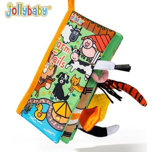 Baby Cloth Book Toddler Toys 0-1 Year Old Infant for Kids Animal Tail Puzzle Educational Learning Funny Gifts Jollybaby