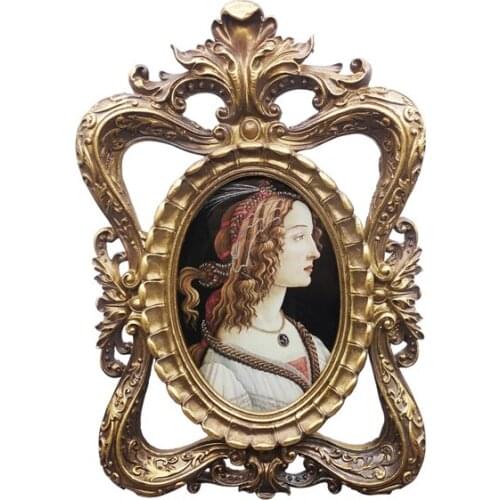 European Resin Relief Painting Photo Frame 6 Inch Vintage Gold Desktop Photo Frames Exquisite Vertical Framework Home Decoration