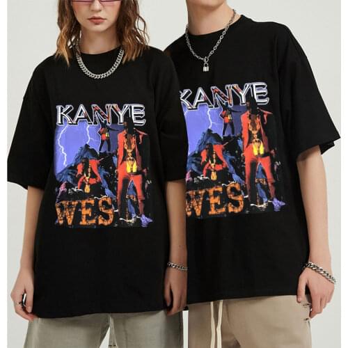 Summer Kanye West T Shirt Vintage Funny Graphics Tshirts Short Sleeve Harajuku 100% Cotton Mens Tshirts Tees Clothes Unisex