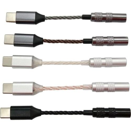 Hifi Earphones Amplifier Audio HiFi Lossless DAC Type-C To 3.5mm Audio Adapter 384KHZ 32-bit High Impedance Aux Audio Cable