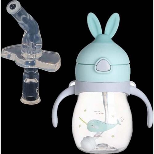 2Pcs Baby Bottle Straw Cup Straw Accessories Replacement Wide Mouth Caliber Silicone Feeding Accessories