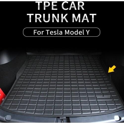 For Tesla Model Y Front Trunk Mat Accessories All Weather Trunk Mat Waterproof Rear Cargo Mat 3D TPE Heavy Duty Floor Mats