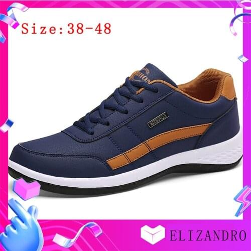 2021 New Summer Fashion Leather Men Shoes Lace-up Breathable Trend Casual Shoes Non-Slip Sneakers Vulcanized Shoes