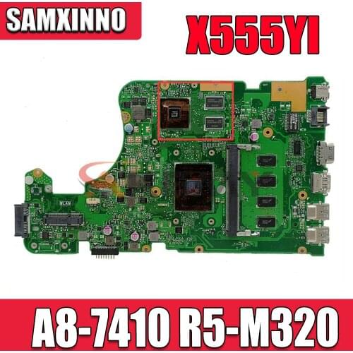 X555DG Laptop motherboard for ASUS X555YI X555Y X555D original mainboard 4GB-RAM A8-7410 CPU R5-M320