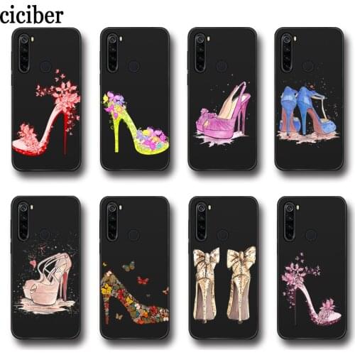 Fashion High Heels Funda Case for Xiaomi Mi Note 11 10S 10T 11i 11X 9 Poco F3 M3 C3 X3 GT NFC Pro Lite Ultra Luxury Black TPU