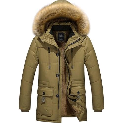 2019 autumn winter warm lining material long cotton jacket mens clothing Dad Coats down Jackets thickening male wadded jacket
