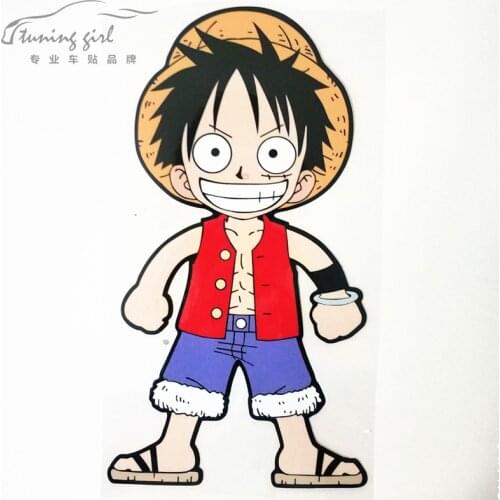 Car Stickers ONE PIECE Pirate Monkey D Luffy Cartoon Decals Waterproof PET Auto Tuning Styling 20*11cm D10