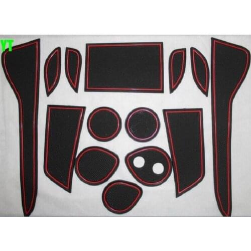 Non-slip Interior door pad/cup mat door gate slot pad for Toyota C-HR CHR,14pcs/lot,car styling, auto accessories