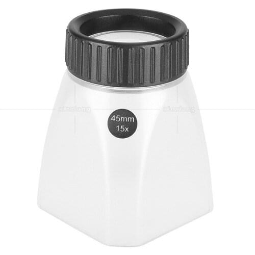 New cylinder desktop 15 times high power optical lens insect observation mirror transparent cover HD reading magnifier