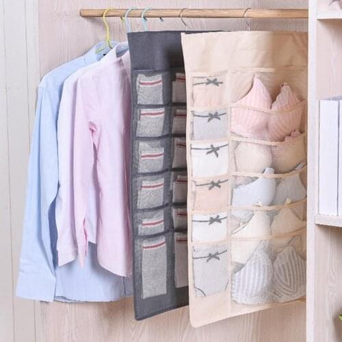 Non-woven Fabric Good Underwear Storage Organiser Hook Supplies Portable Hanging Bag Large Capacity for Household