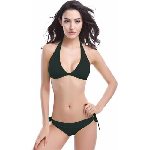 Sexy Bathing Suits Women Bikini Beachwear Bandage Swimwear Female Plunge Halter Beach Set Lady