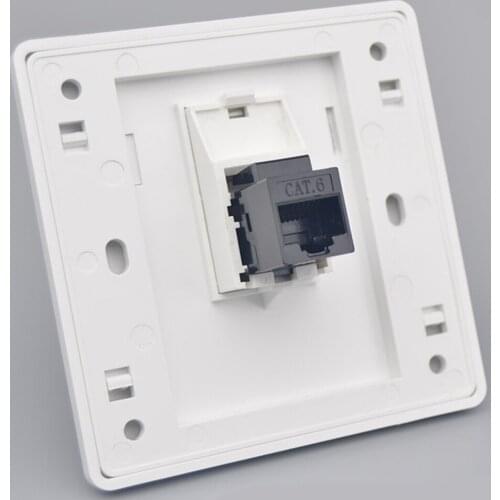 86x86mm Female To Female CAT6 Gigabit Dual-Pass Network Wall Plug RJ45 LAN Faceplate Internet Straight Plug Outlet