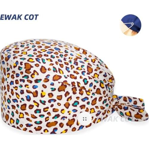 Nurse caps Unisex Pet Clinic doctor Scrubs hat Floral printed Caps Health service cap nurse accessories Lab hat medical work cap