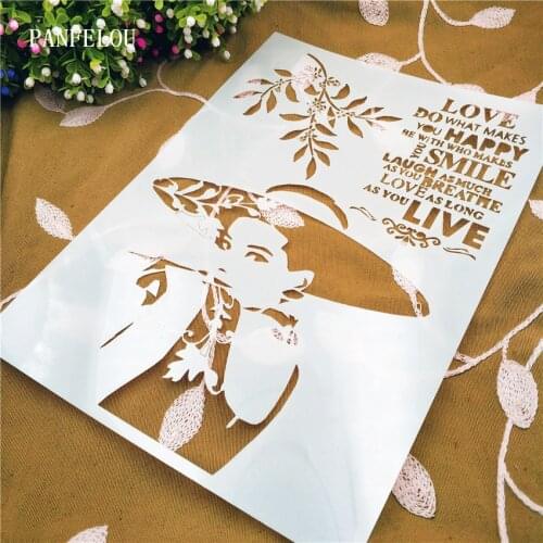 Hat woman mold shield DIY cake scrapbook stencils hollow Embellishments printing lace ruler Valentines Day