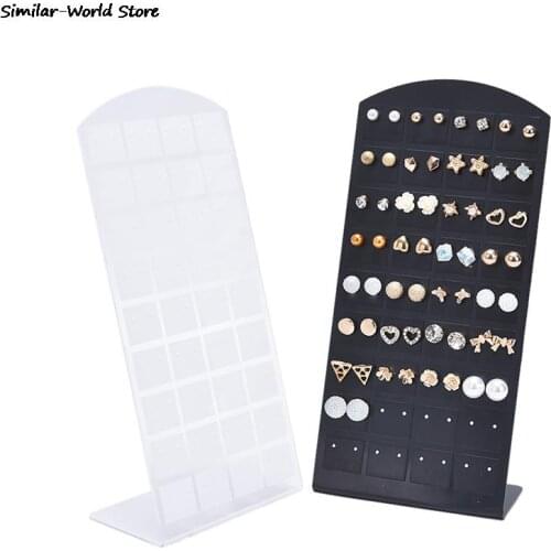 72 Holes Earrings Ear Studs Show Plastic Jewelry Display Rack Metal Stand Organizer Holder 2 Colors