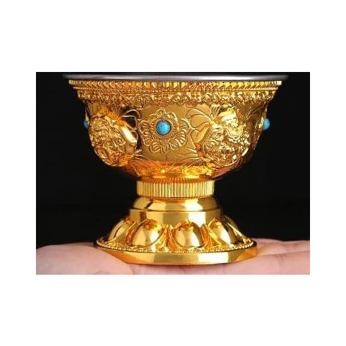 Tibet Tibetan Buddhist Mikky Offering Water Bowl Divine Focus Ritual Vessel