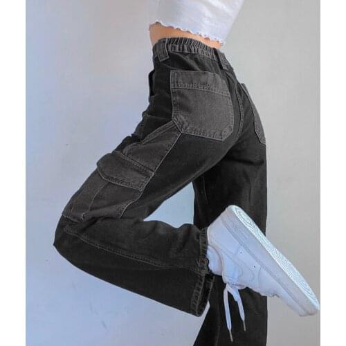 High Waist Vintage Denim Pant Patched Woman Jeans For Girls Fashion 2021New Full Length Stretch Harajuku Streetwear