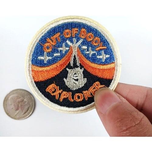 High Quality Explore Patches Iron On Appliques for Clothing Round Color Adventure This Figure Back Rubber Embroidery Diy Badges