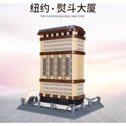 Wange 4220 Famous Architecture New York Flatiron Building Granule Assembled Building Blocks House Model Toy for Children Gift