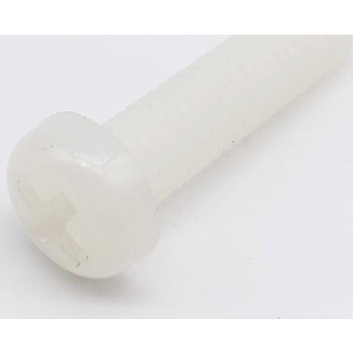 Wkooa M2.5 Screws Nylon Round Head Machine Screws Phillips Drive Off-white Pack 1000