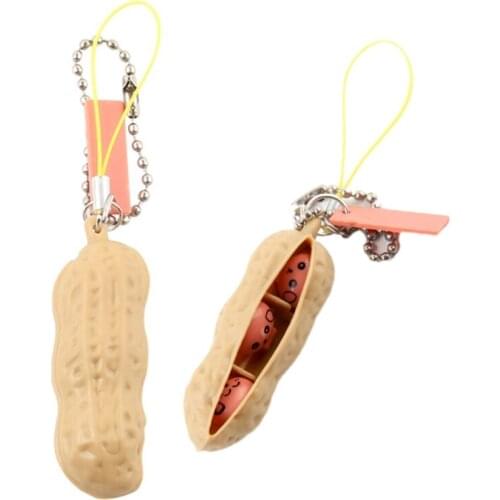 U2JF 1Set Interactive Anti-Stress Toy Practical Joke Toy Novelty Sensory Fidget Keychain Push Bubble Peanut Puzzle Gadget
