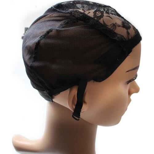 1pc Lace Wig Caps For Making Wigs And Hair Weaving Stretch Adjustable Wig Cap Hot Black Dome Cap For Wig Hair Net New Arrival