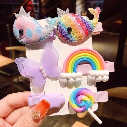 2/3/6 Pcs/Set Children Cute Hair Clips Barrettes Headband Hair Accessories Headwear Baby Girls Hairpins Kids Headdress Gift