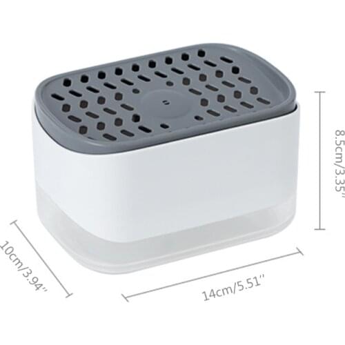 896B Dish Soap Dispenser for Kitchen Detergent Dispenser Hand Pump Liquid Soap Dispenser with Sponge Holder for Kitchen