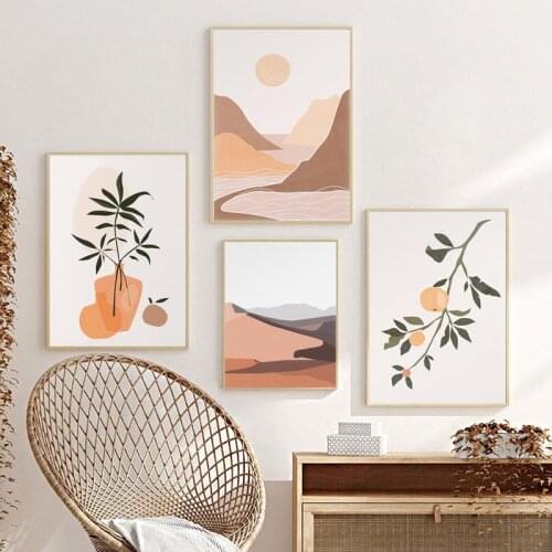 Plant Landscape Abstract Painting Boho Decor Gallery Wall Art Canvas Posters and Prints Wall Pictures Living Room Bedroom Decor