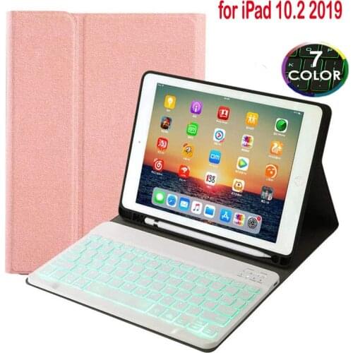 For iPad 10.2 2019 7th Generation Backlit Keyboard Case for Apple iPad 10.2 case Cover A2197 A2198 A2200