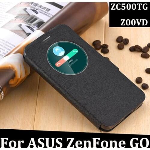 5.5inch Open window cover For ASUS ZenFone GO Case cover leather phone Cases For ASUS ZC500TG Z00VD case cover filp shell