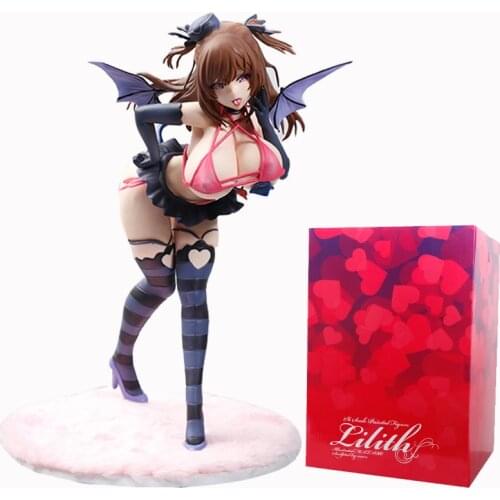 24cm Japanese Anime Native Mataro Pink Cat Lilith Girl PVC Action Figure Toy Game Statue Collectible Model Doll