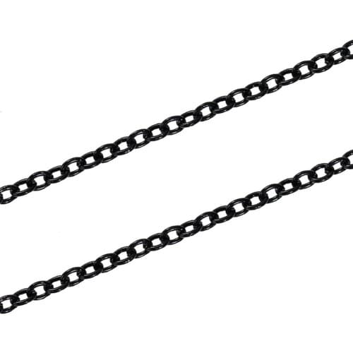 DoreenBeads Iron Based Alloy Black Link Cable Chain Findings Fashion DIY Jewelry Making Components 3x2.5mm( 1/8" x 1/8"), 10 M