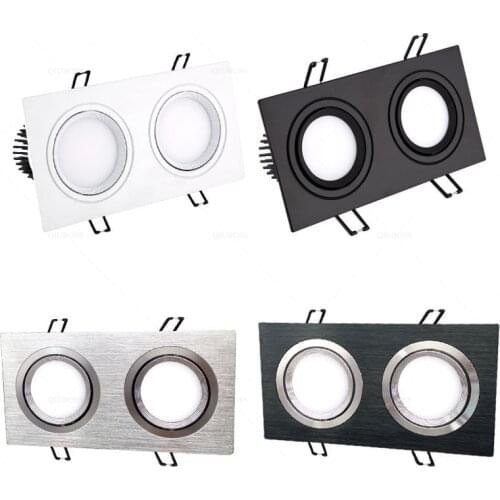 Square Double Head LED Dimmable Downlight Recessed LED Ceiling Spotlight 14W/20W/30W/40W/50W AC90~260VIndoor Lighting