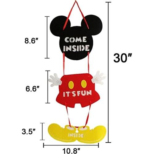 Mickey Mouse Flet Fun Decorative 3-Plate Welcome Hanging Plaque Party Sign Welcome Sign Front Door