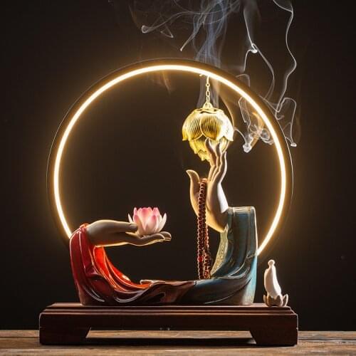 Backflow Incense Burner Holder Aromatherapy Incense Burner Charcoal Resin Statue Sandalwood Incienso Quemador Incence Burner