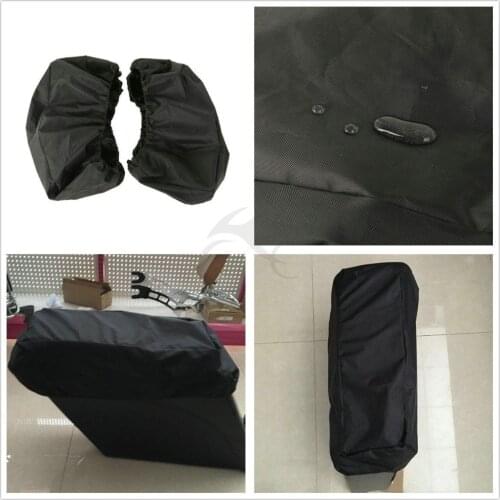 Pairs Black Waterproof Lid Covers Audio Speaker Lid For Harley Touring Saddlebag Electra Road Glide Motorbike