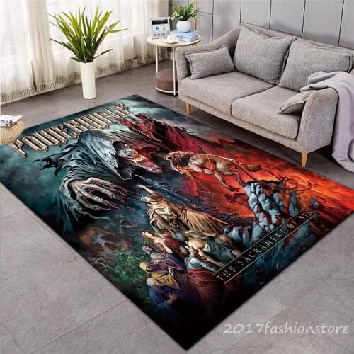 Powerwolf Band 3D Printed Carpets Soft Flannel Rugs Mat Rugs Anti-slip Large Rug Carpet Home Decoration